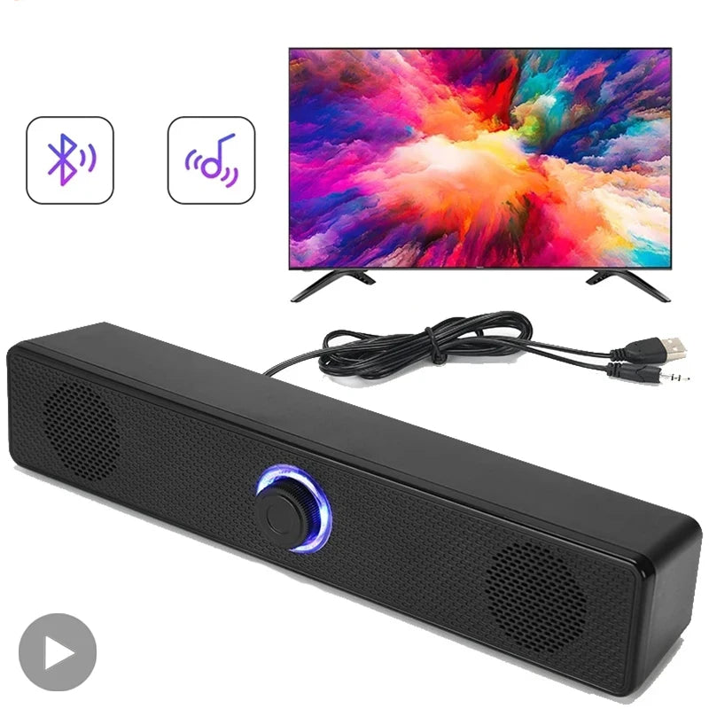 Barra de sonido para ordenador, PC, TV, portátil, escritorio, con cable, inalámbrica.