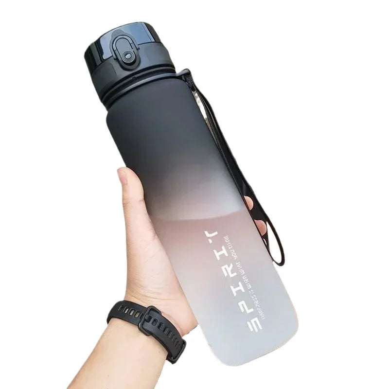 Botella de agua de 1 litro/500 ml/650 ml, deportiva, motivacional.