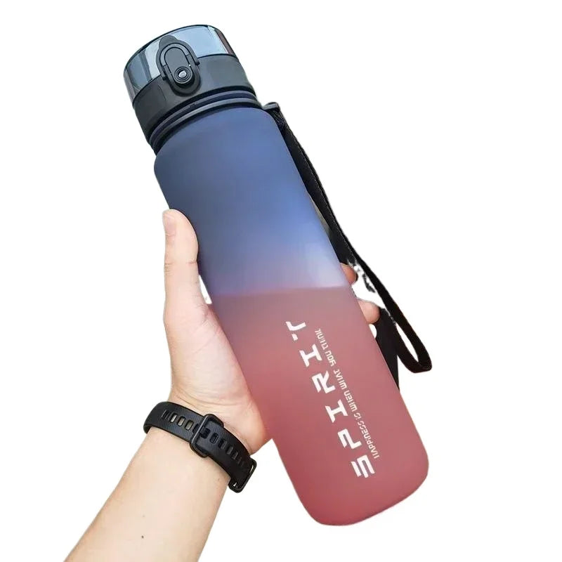Botella de agua de 1 litro/500 ml/650 ml, deportiva, motivacional.