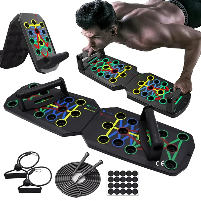 Tabla de flexiones portátil y multifuncional.