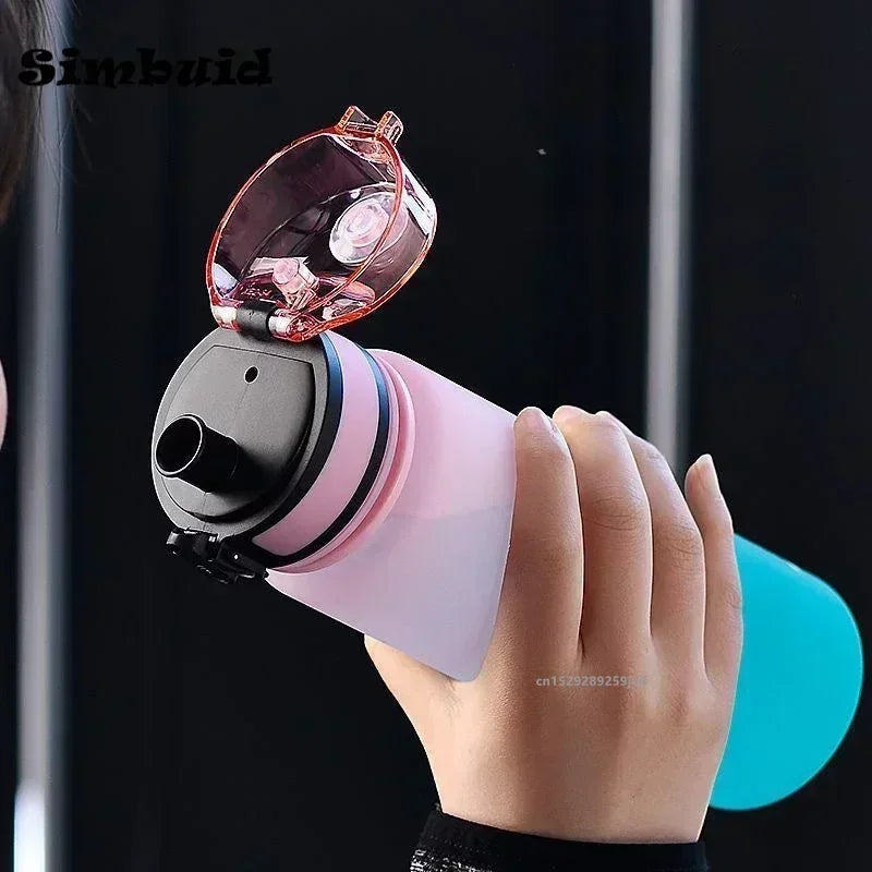 Botella de agua de 1 litro/500 ml/650 ml, deportiva, motivacional.