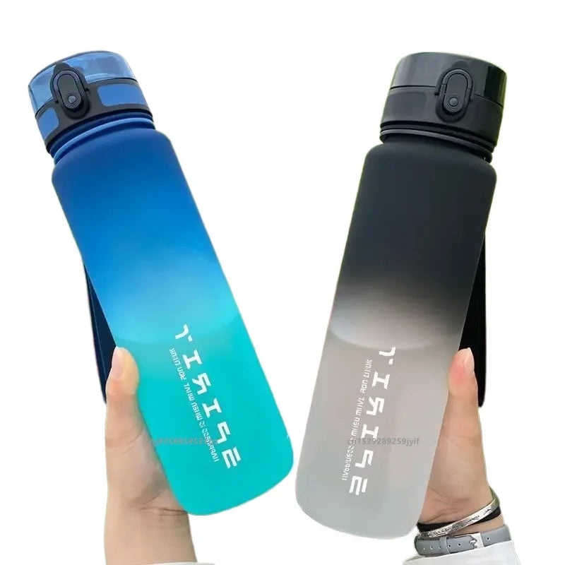 Botella de agua de 1 litro/500 ml/650 ml, deportiva, motivacional.