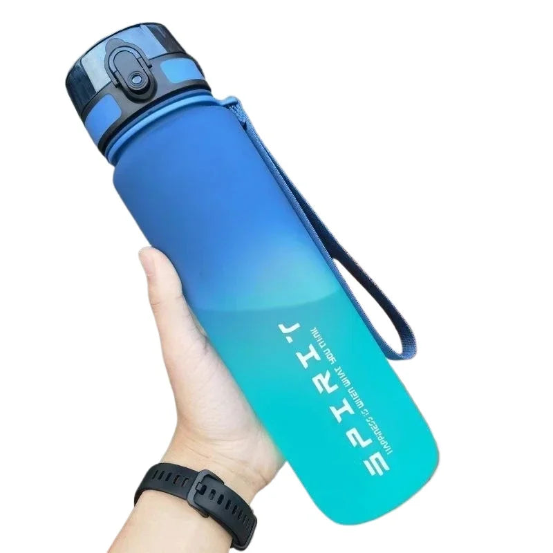 Botella de agua de 1 litro/500 ml/650 ml, deportiva, motivacional.