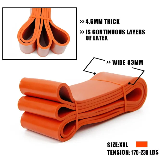 Banda elástica de resistencia de látex resistente para ejercicios deportivos.