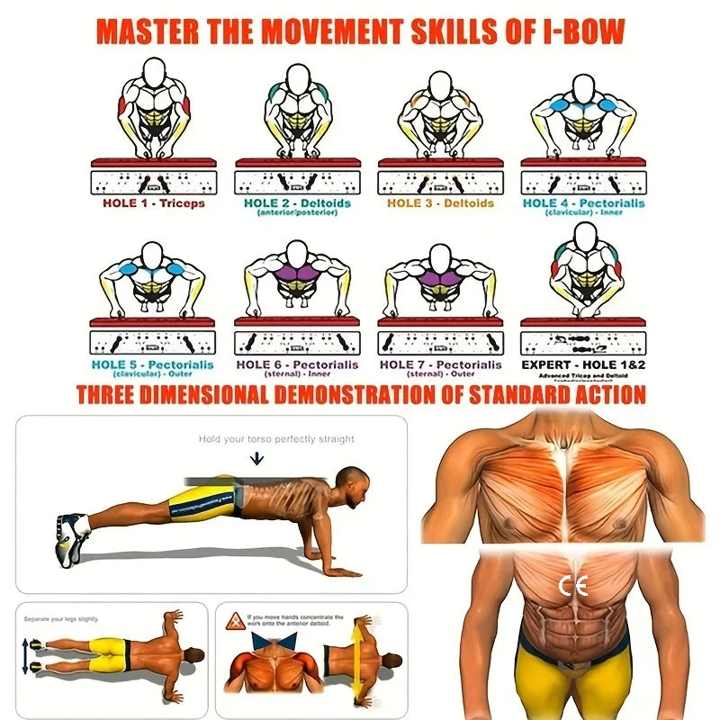 Tabla de flexiones portátil y multifuncional.
