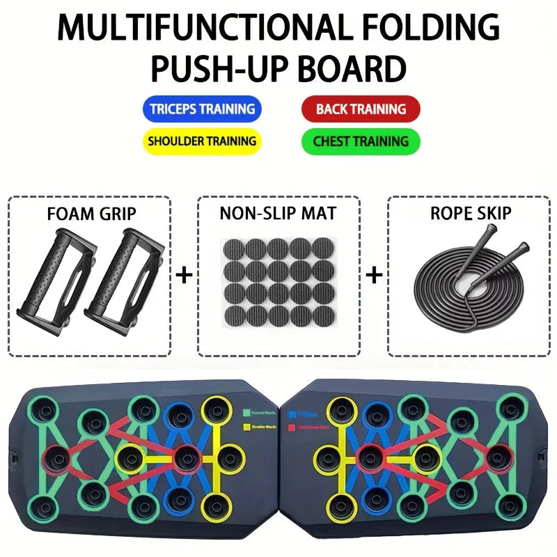 Tabla de flexiones portátil y multifuncional.